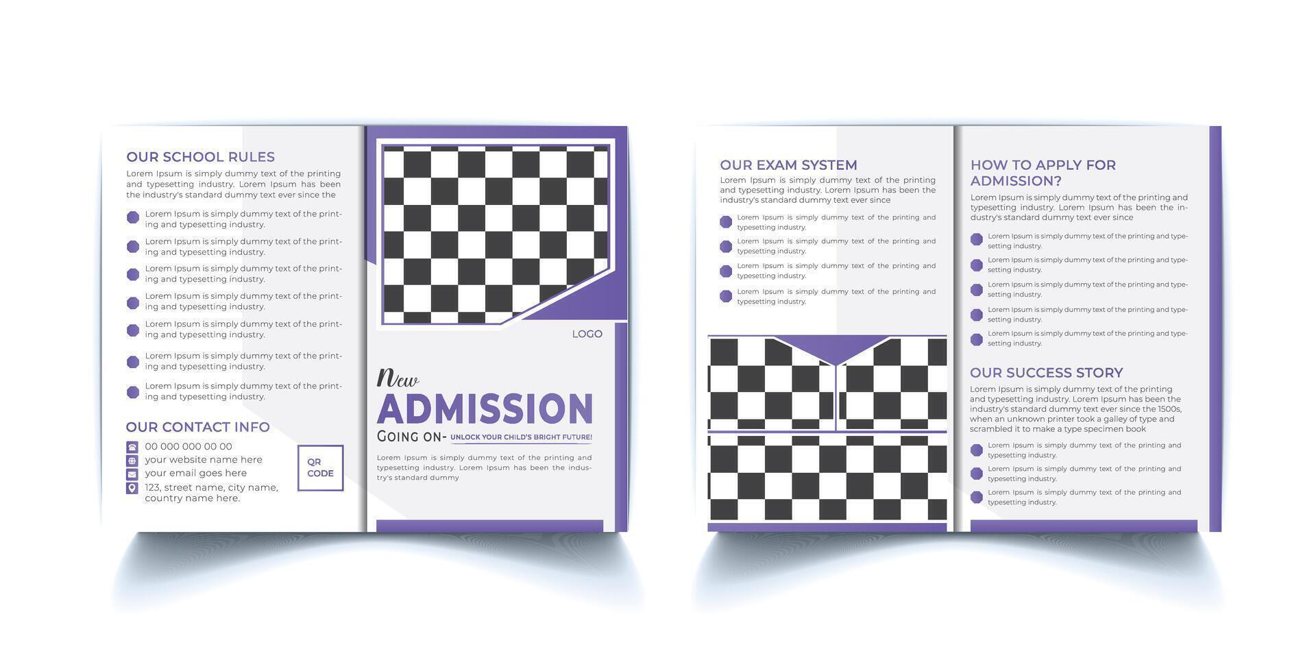 School Admission BiFold Brochure Template vector