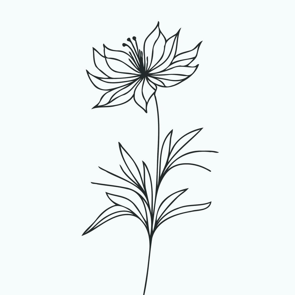 A drawing of a flower on a white background vector