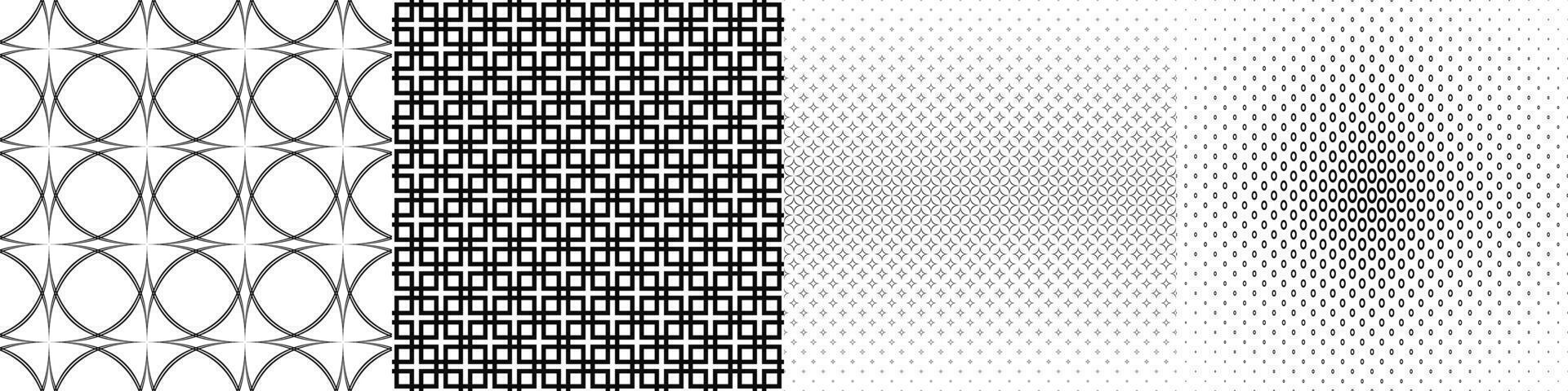 Black and white pattern collection vector