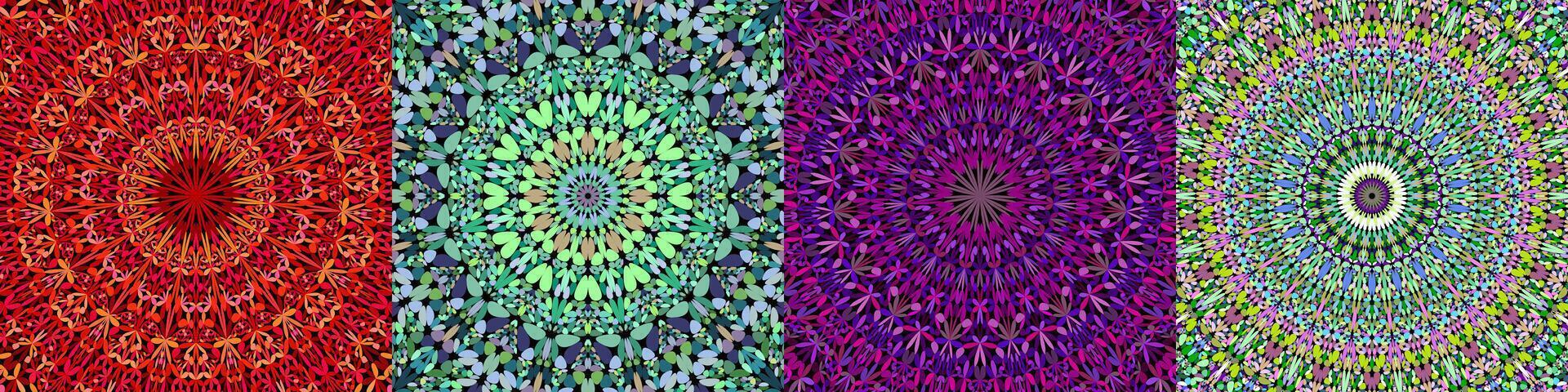 Geometric floral mandala background collection vector