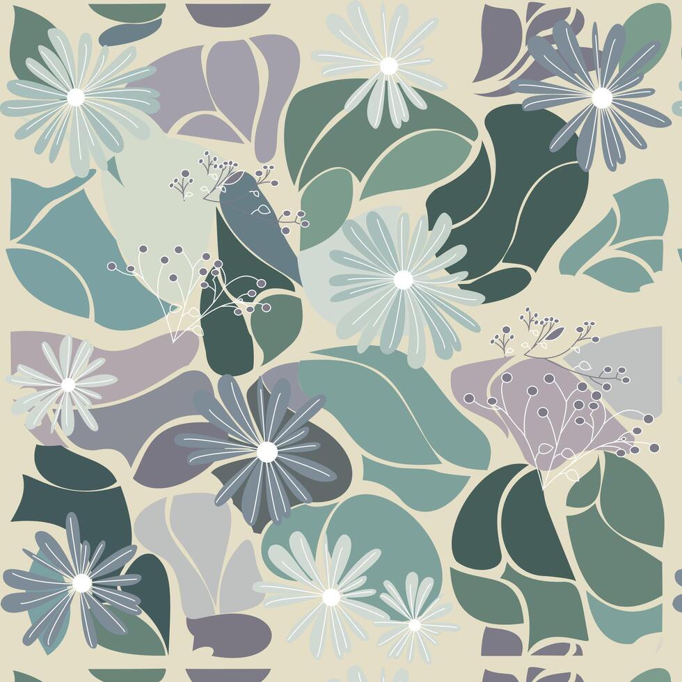 Abstract flower with geometric pattern design with background vector