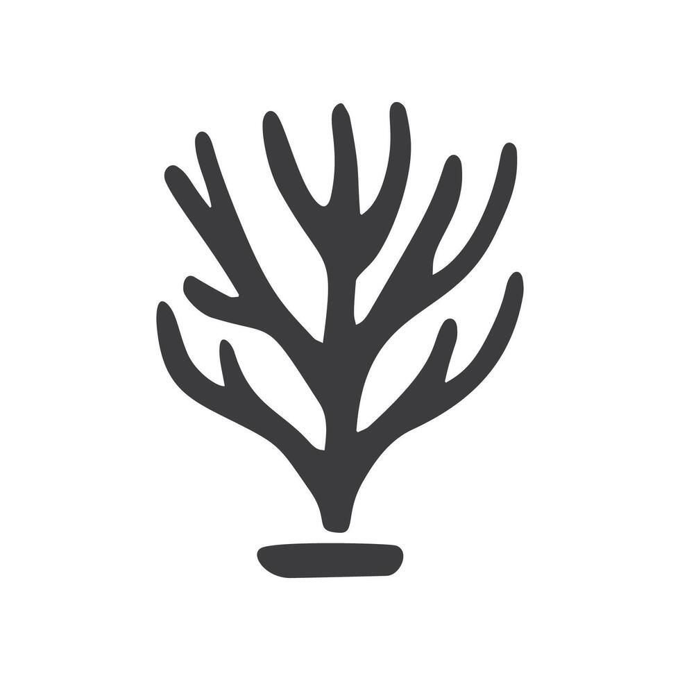 A dark coral silhouette in a flat style vector