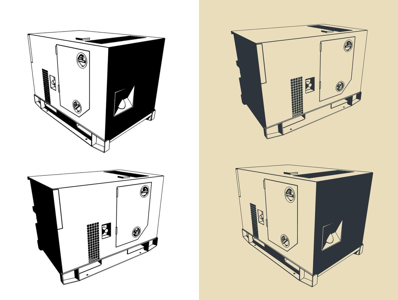 Military generator illustrations vector