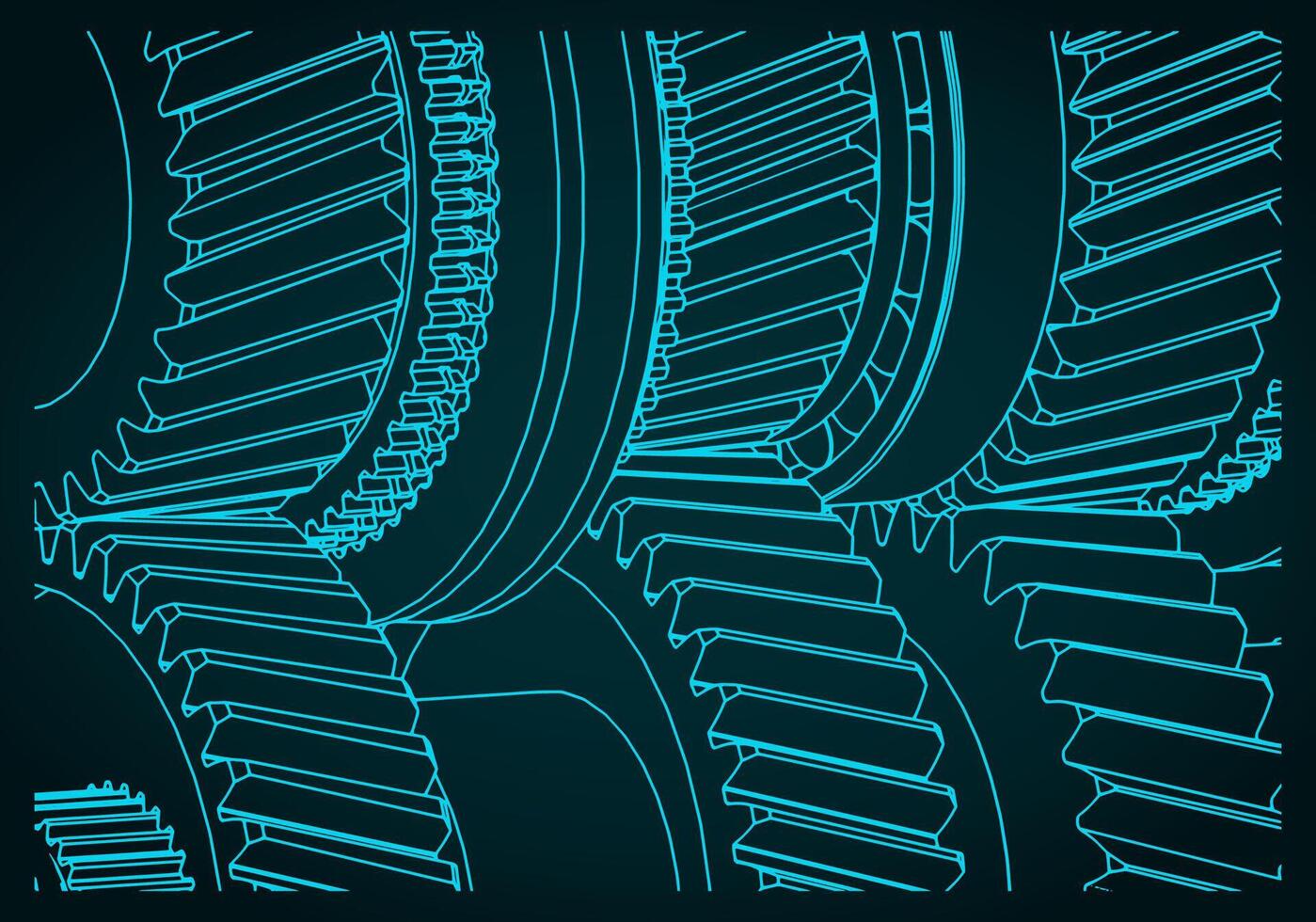 Gearbox mechanisms close up vector