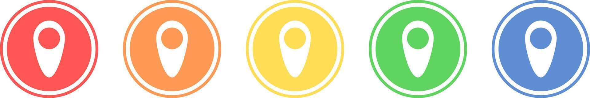 GPS icon set. Location icon in various colors. vector