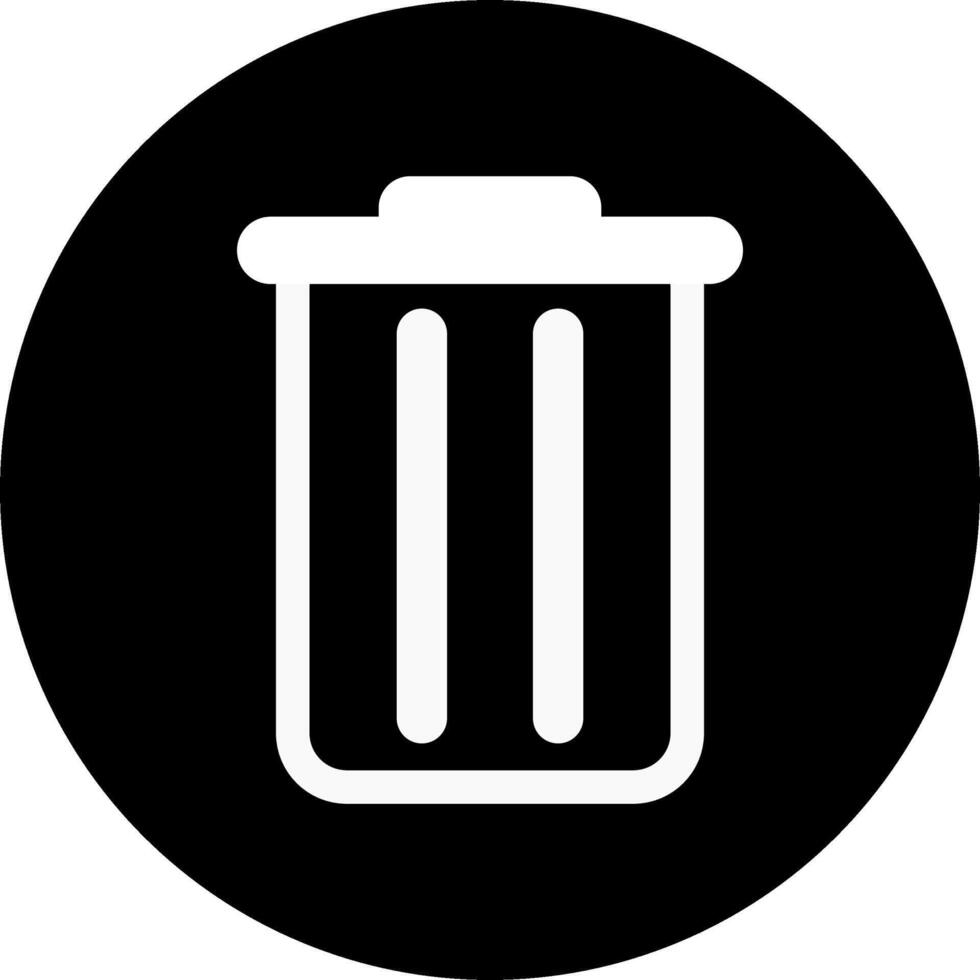 Trash can icon in black and white, delete button. vector