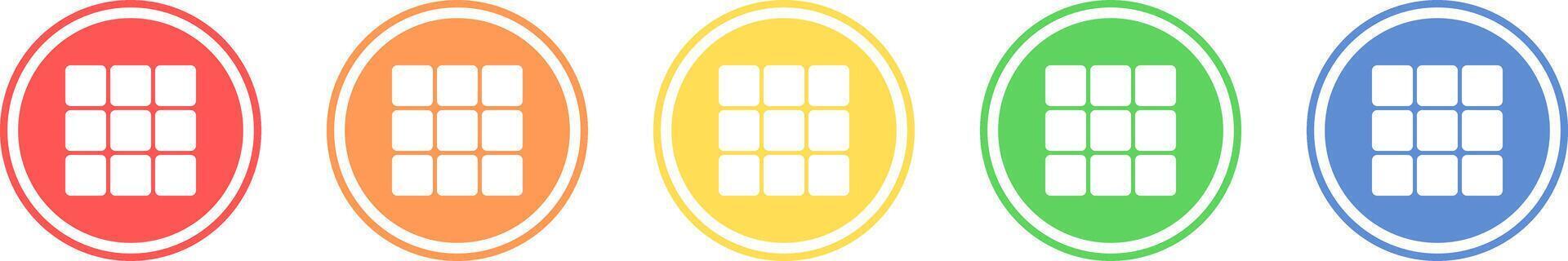 Options icon set. More options icon in various colors. vector