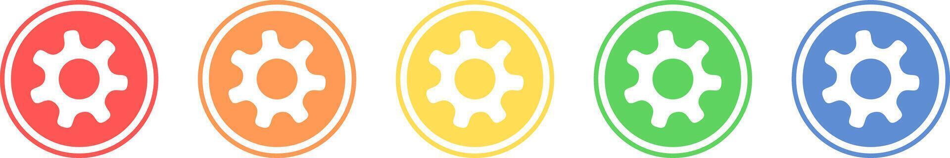 Engine icon set. Settings icon in various colors. vector