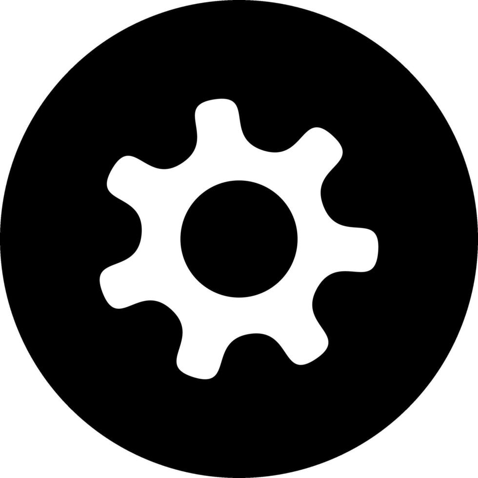 Black and white gear icon, setting icon, setting button. vector
