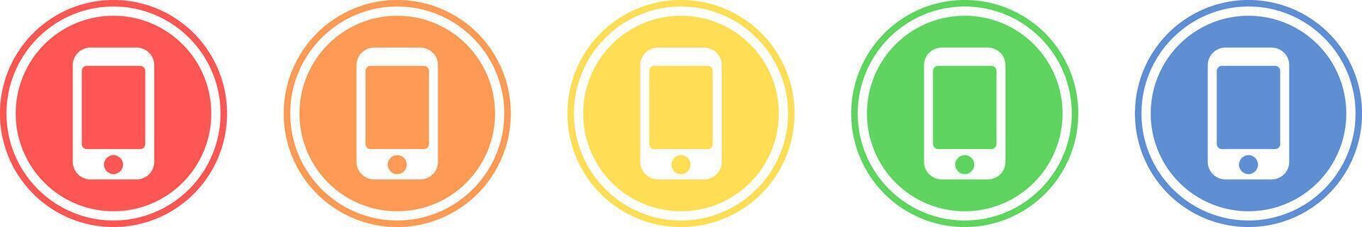 Cell phone icon set. Contact icon in various colors. vector