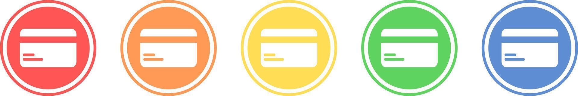 Credit card icon set. Card icon in various colors. vector