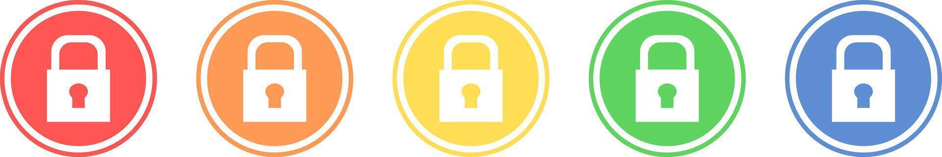 Padlock icon set. Lock icon in various colors. vector