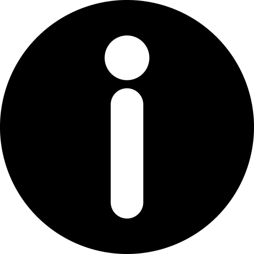 Black and white information icon, alert icon, icon for reporting a message, button for more information. vector