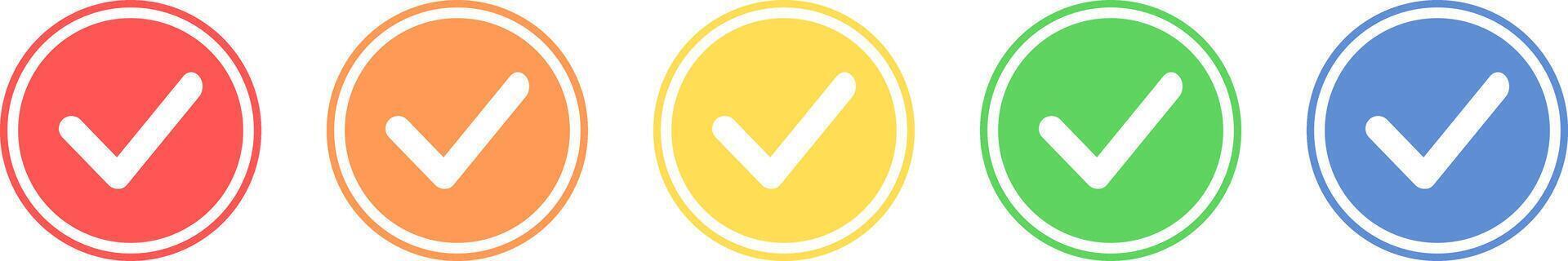 Check mark icon set. Confirmation icon in various colors. vector