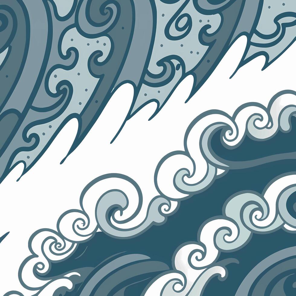 Art with waves and clouds vector