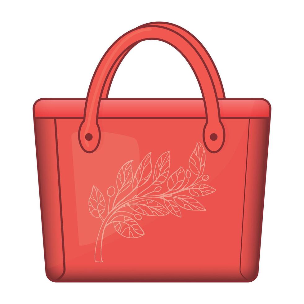 red icon of bag, handbag, briefcase, backpack isolated on white background vector