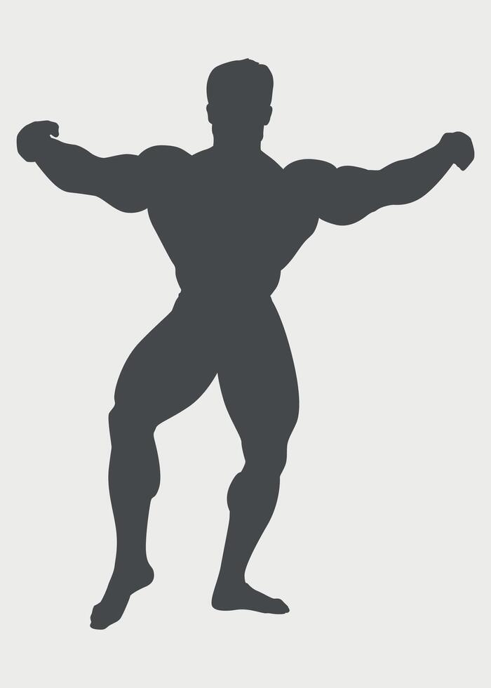 bodybuilder icon, bodybuilder silhouette, athlete icon isolated on white background vector