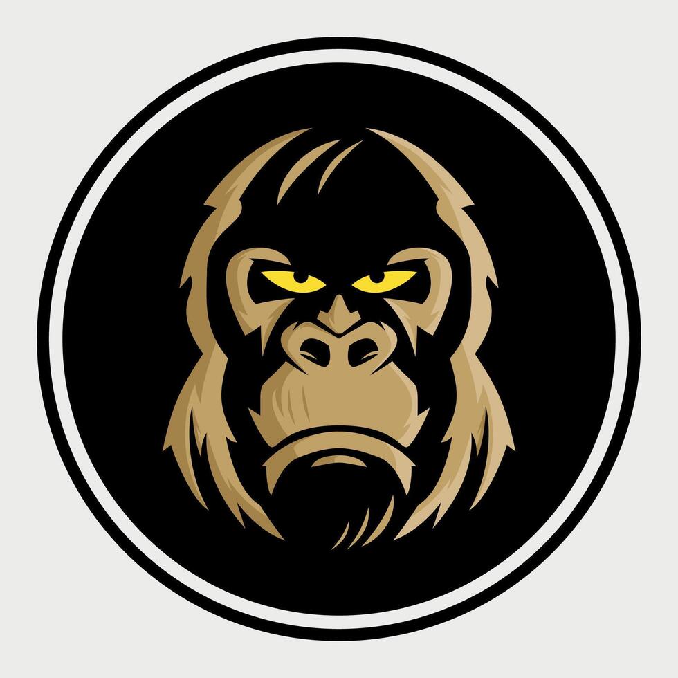 monkey face icon, monkey silhouette isolated on white background vector