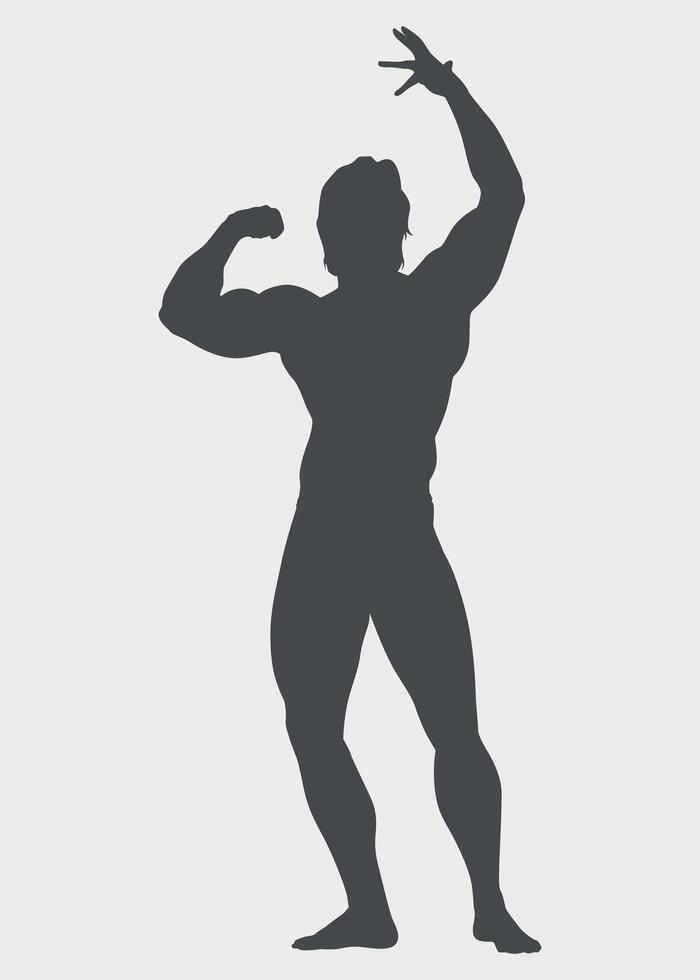 black bodybuilder icon, bodybuilder silhouette, athlete icon isolated on white background vector