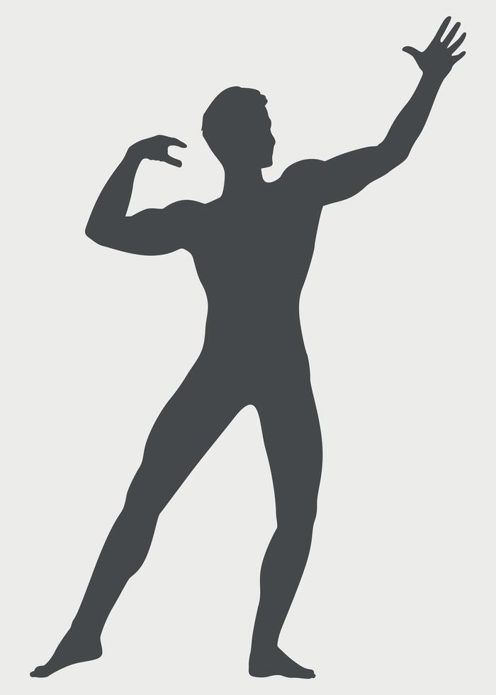black and white bodybuilder icon, bodybuilder silhouette, athlete icon isolated on white background vector