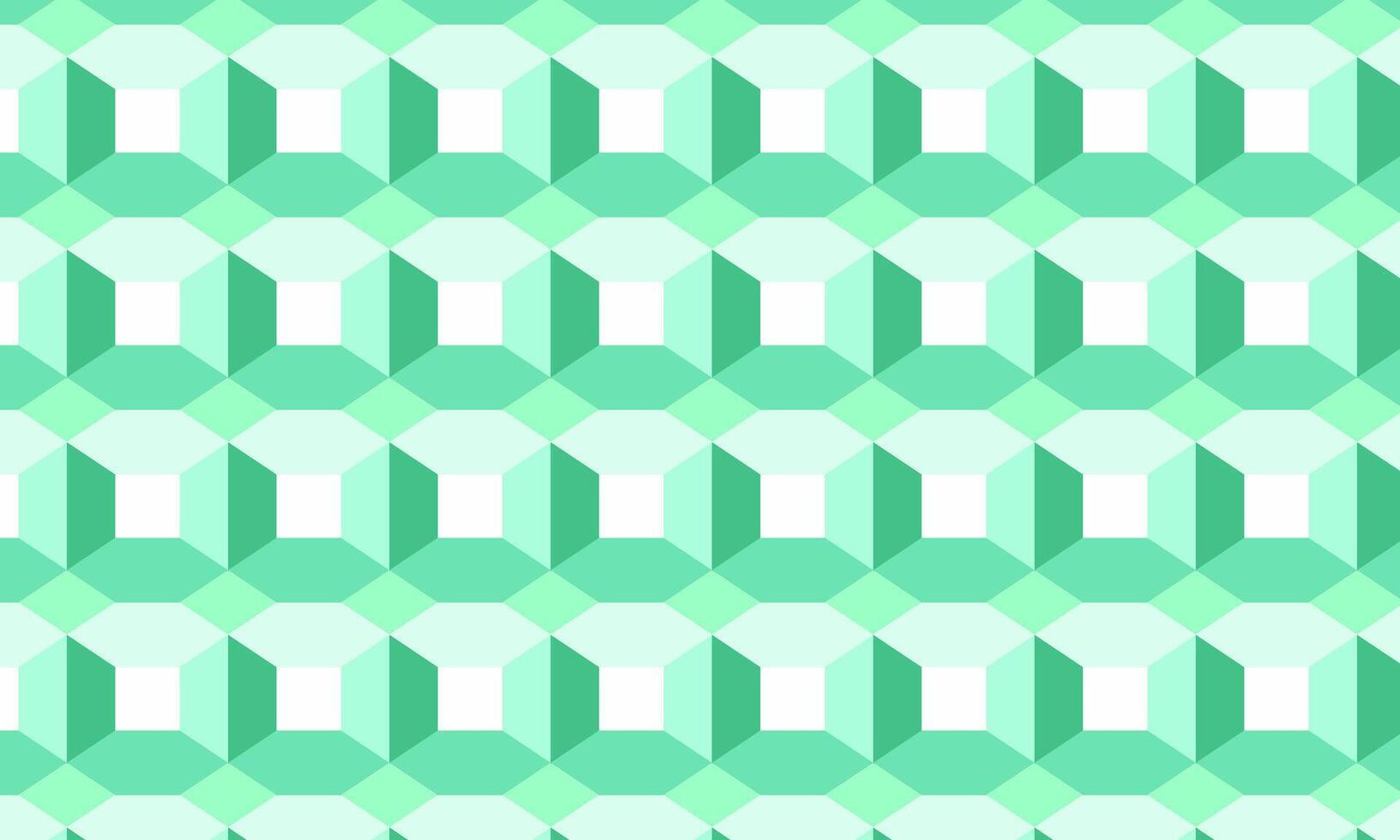 repeating pattern of light and dark green hexagonal shapes with a 3D effect. creates an illusion of depth and dimension. vector
