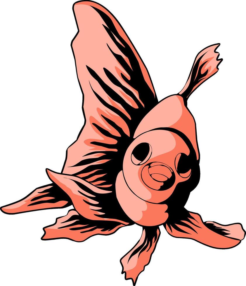 A digital illustration of an orange goldfish in a simple, cartoonish style. vector