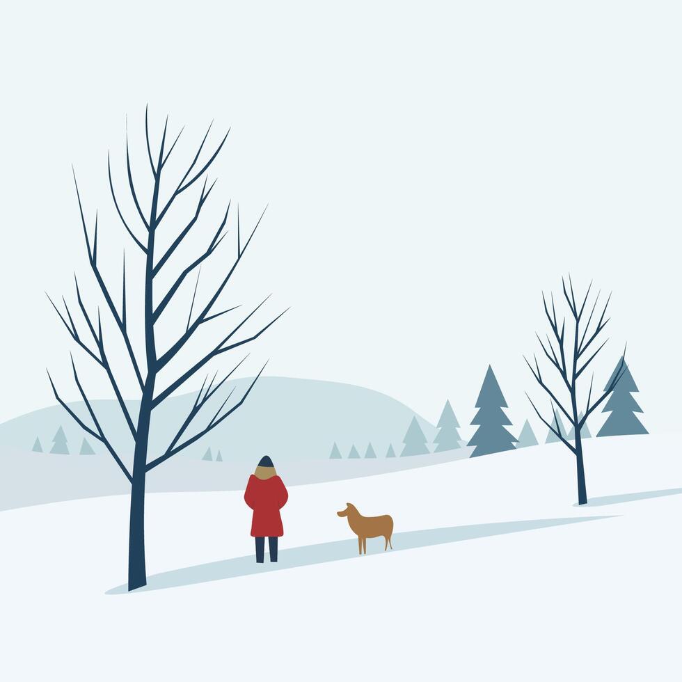 Winter Solitude in the Forest vector
