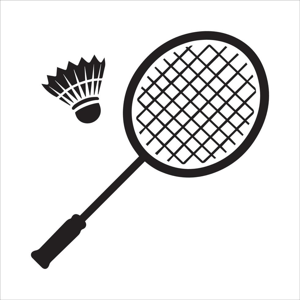 Lightweight and Bold Badminton Silhouette Design on a White Background vector