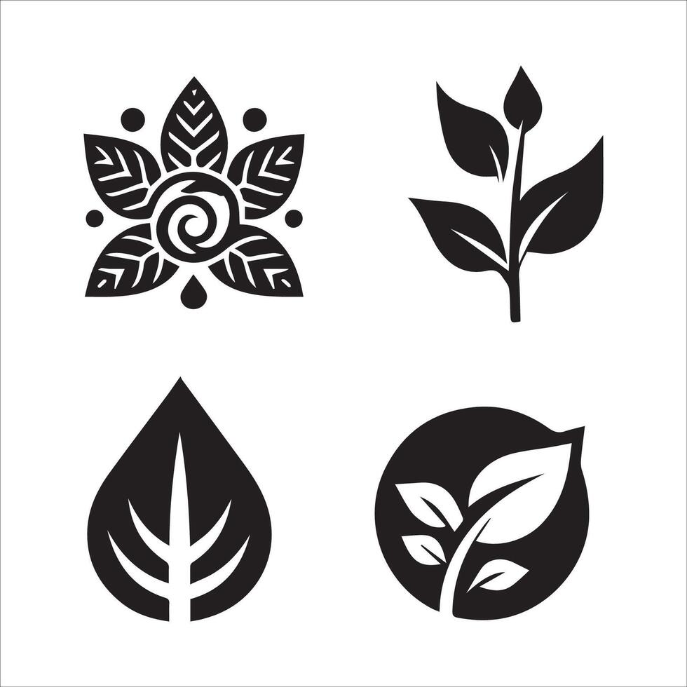 Minimalist Leaf Nature Icon Design vector