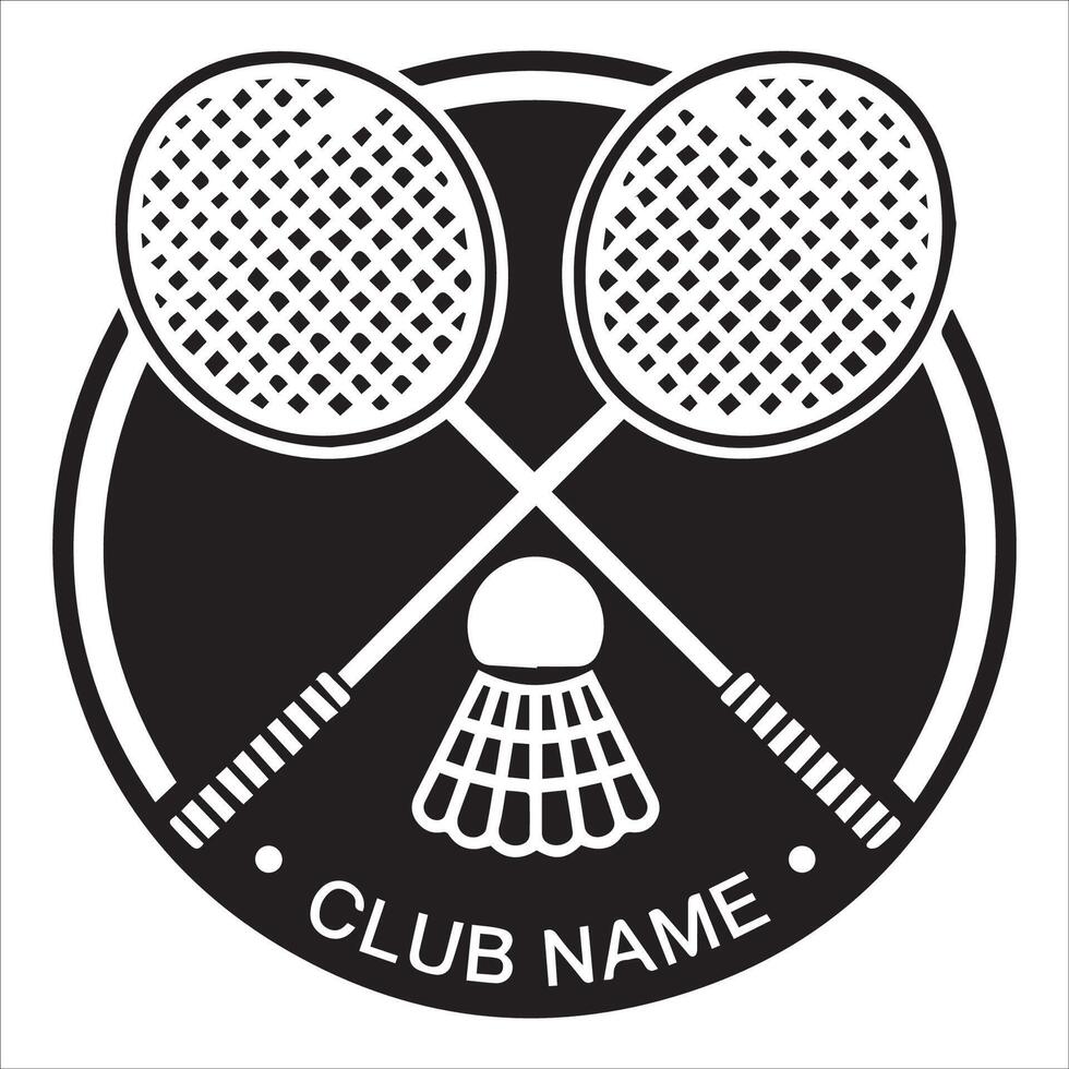 Eye-Catching Badminton Racket and Shuttlecock Silhouette on a White Background vector