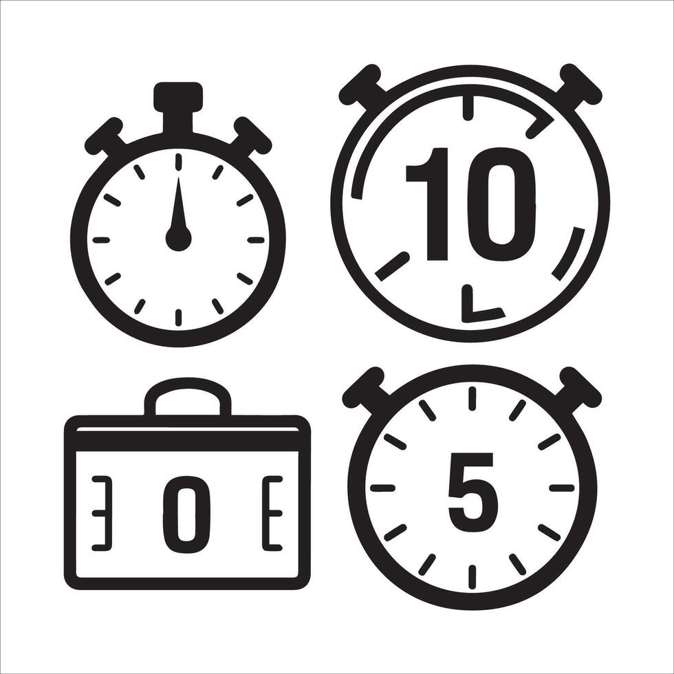 Stylish Stopwatch Icon Silhouette for Presentations vector