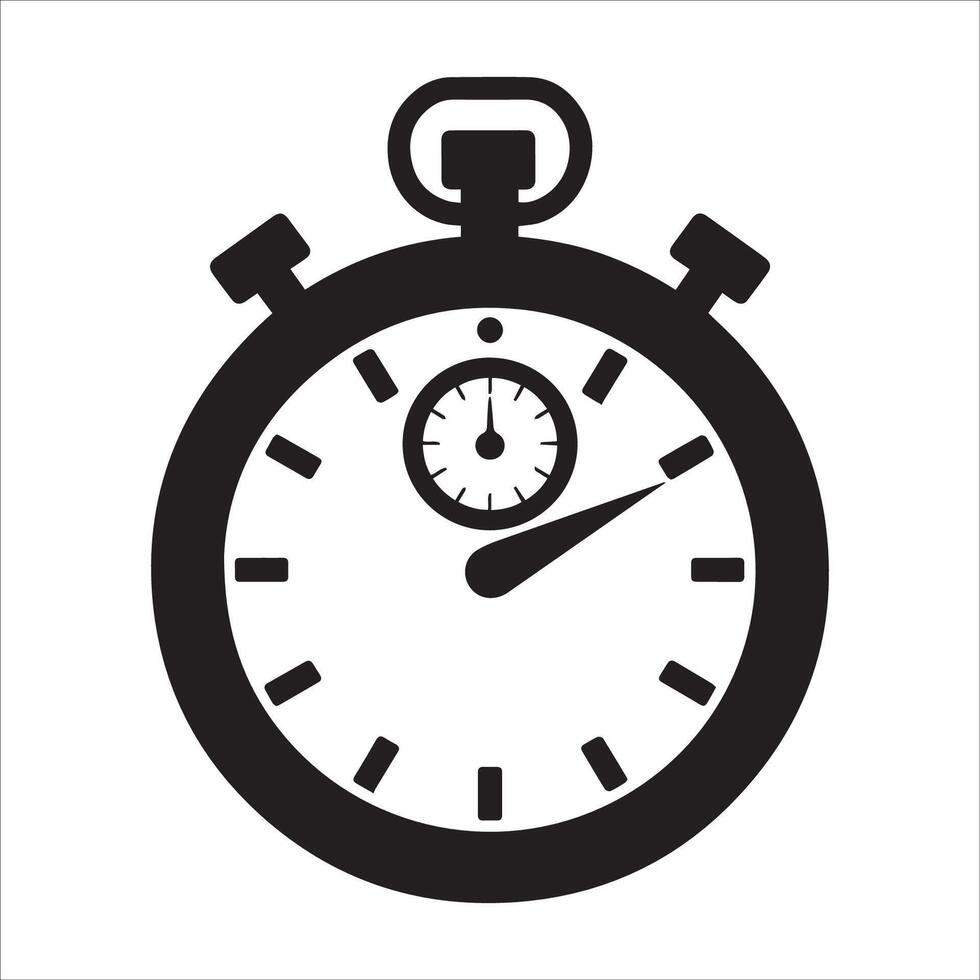 Elegant Stopwatch Design as a Silhouette vector