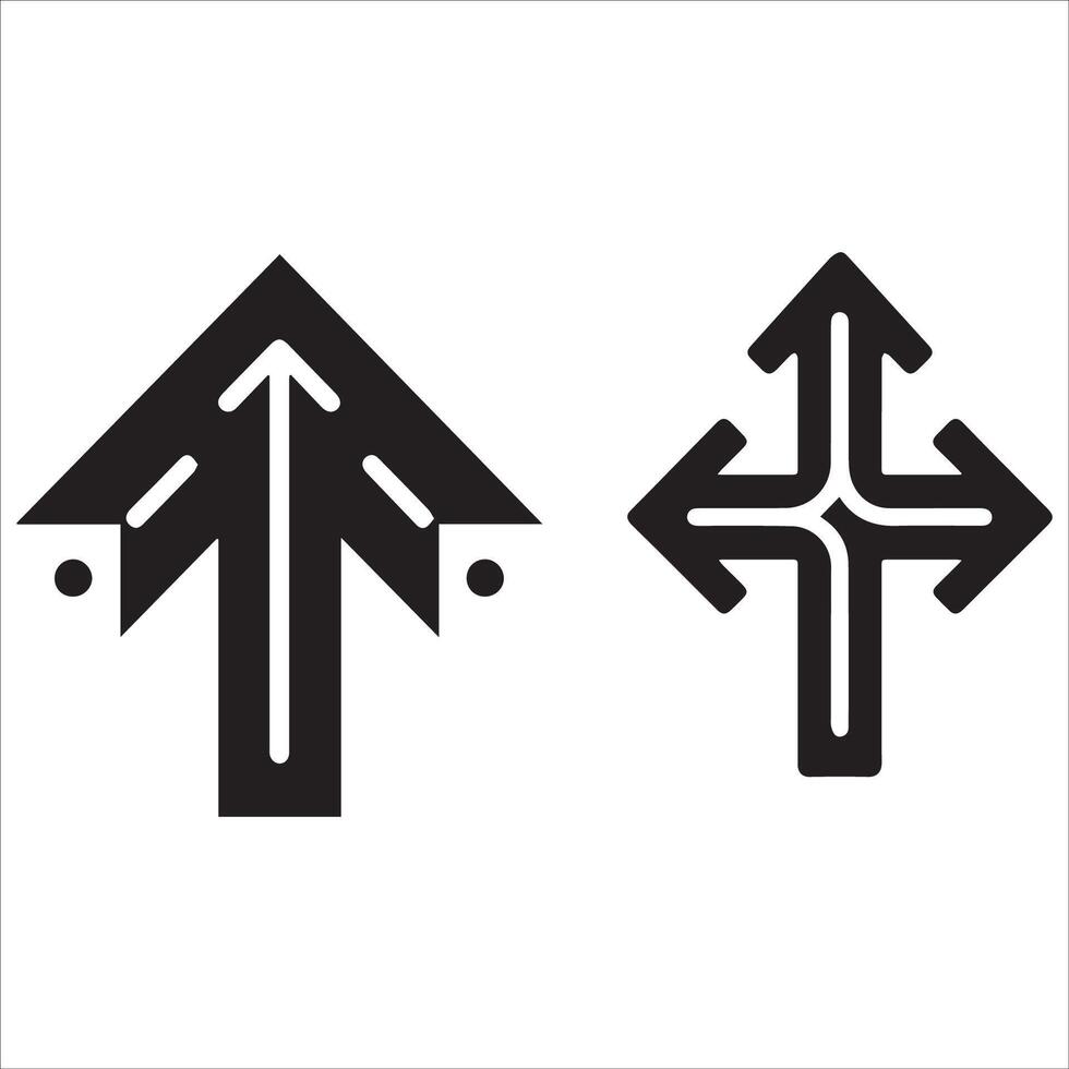 Upward and Diverging Arrows Symbolize Pathways and Decision-Making vector