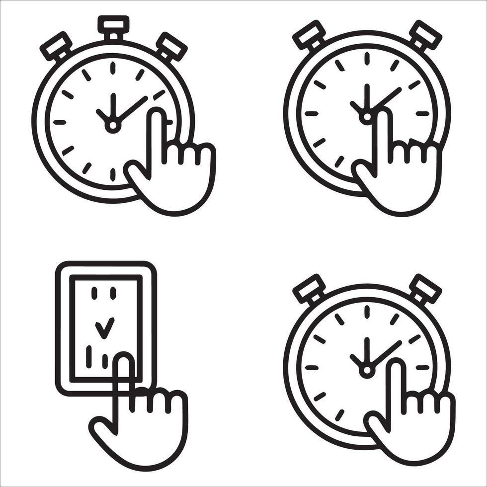 Elegant Stopwatch Design as a Silhouette vector