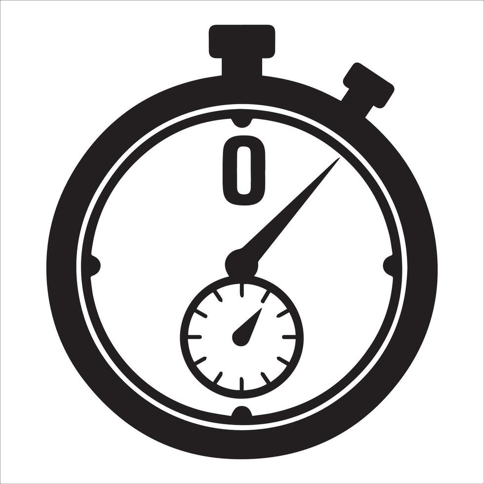 Professional Stopwatch Silhouette on a White Canvas vector