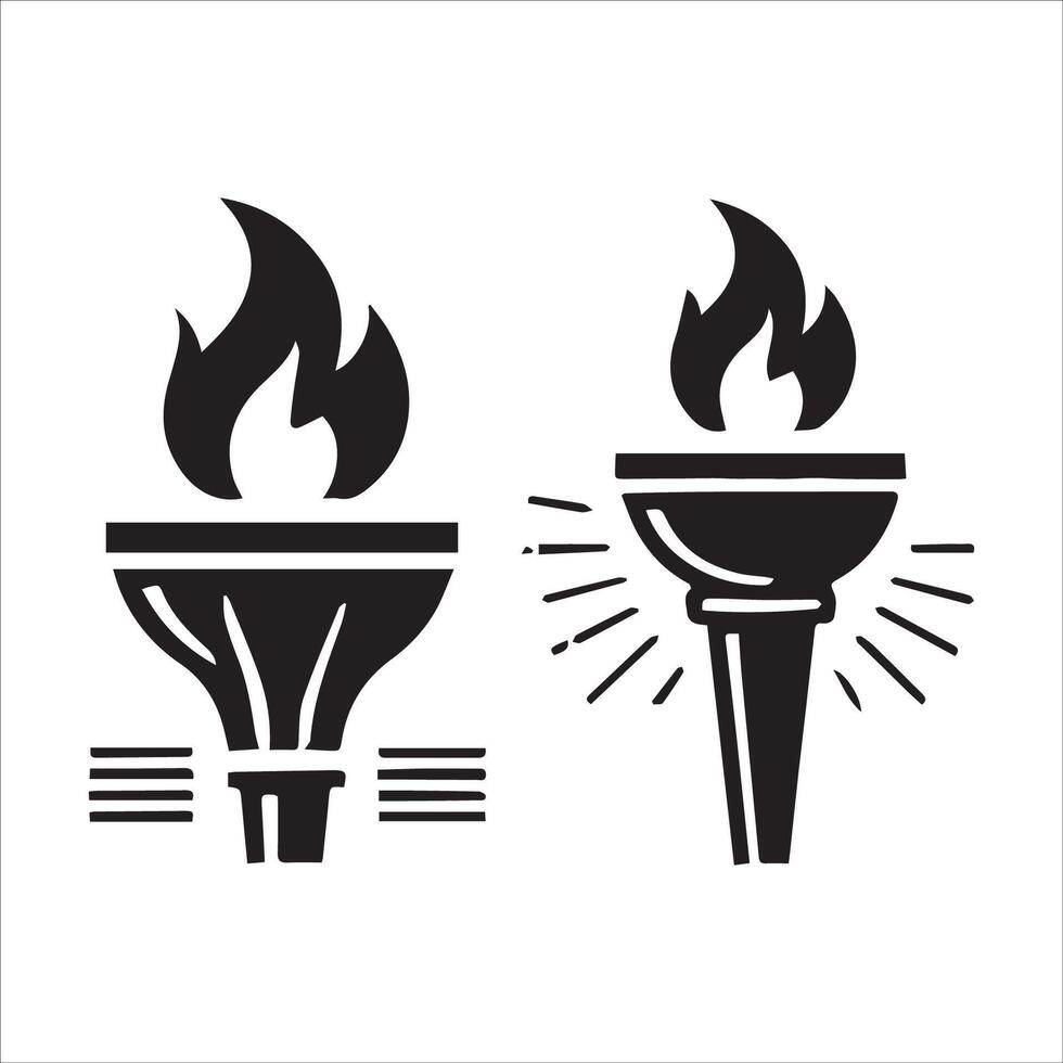 Creative Torch Design Silhouettes for Projects vector