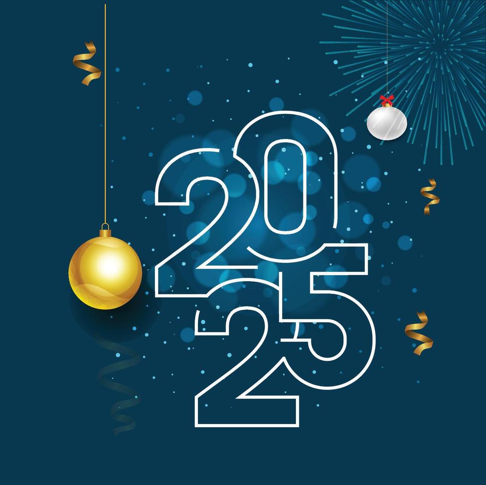 Happy new year banner design 2025 vector