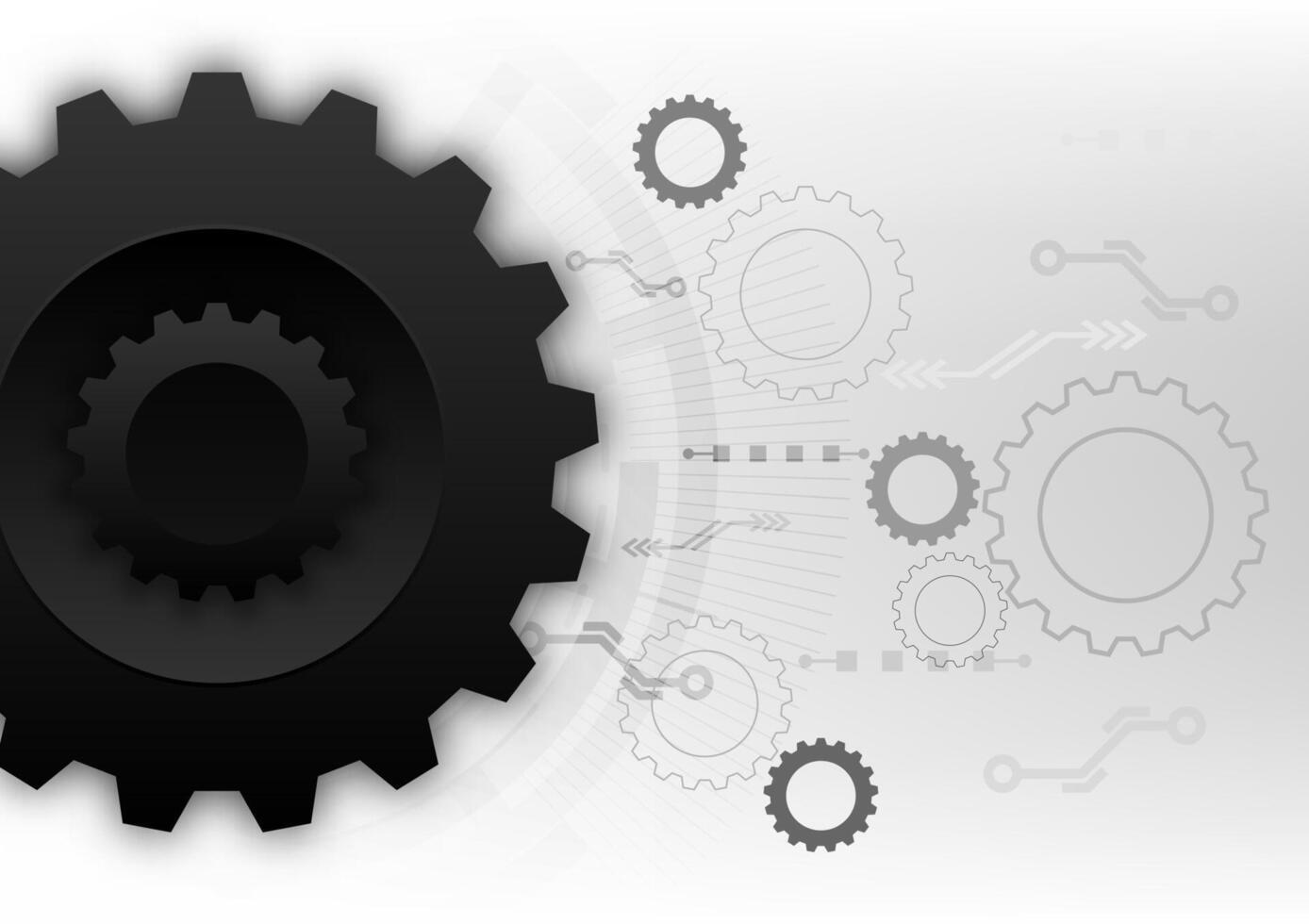 Abstract background with outline gear futuristic vector
