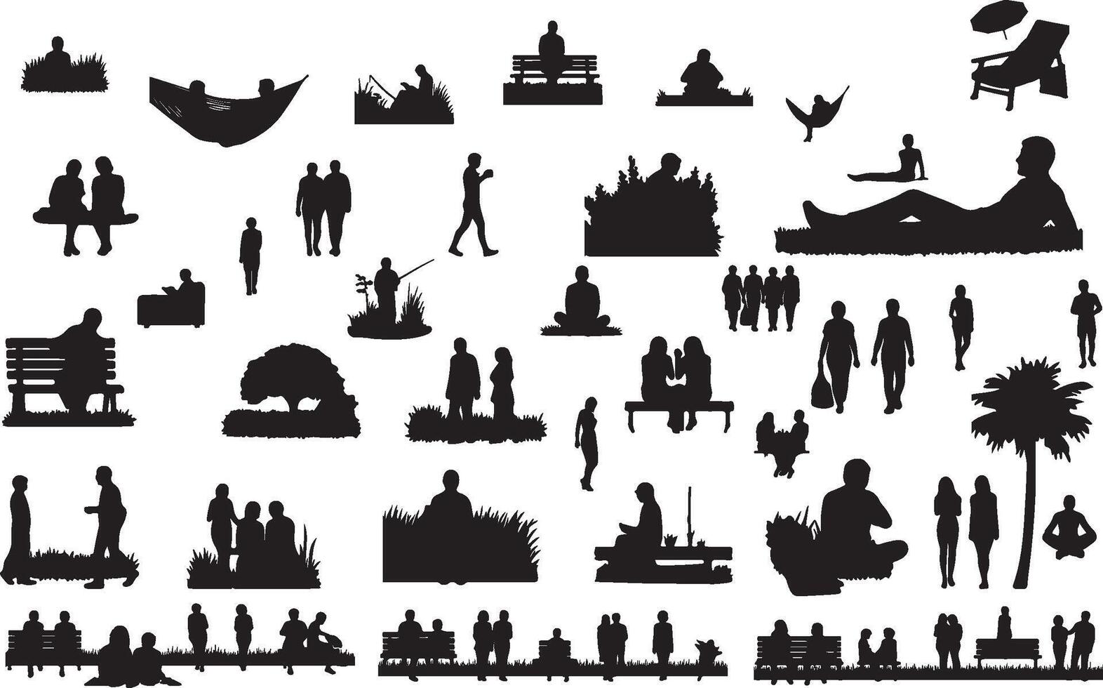 A People silhouettes vector