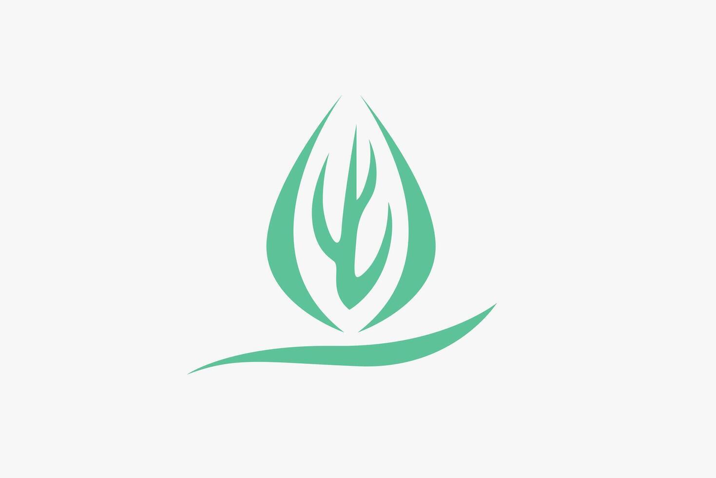 Green leaf abstract simple logo vector