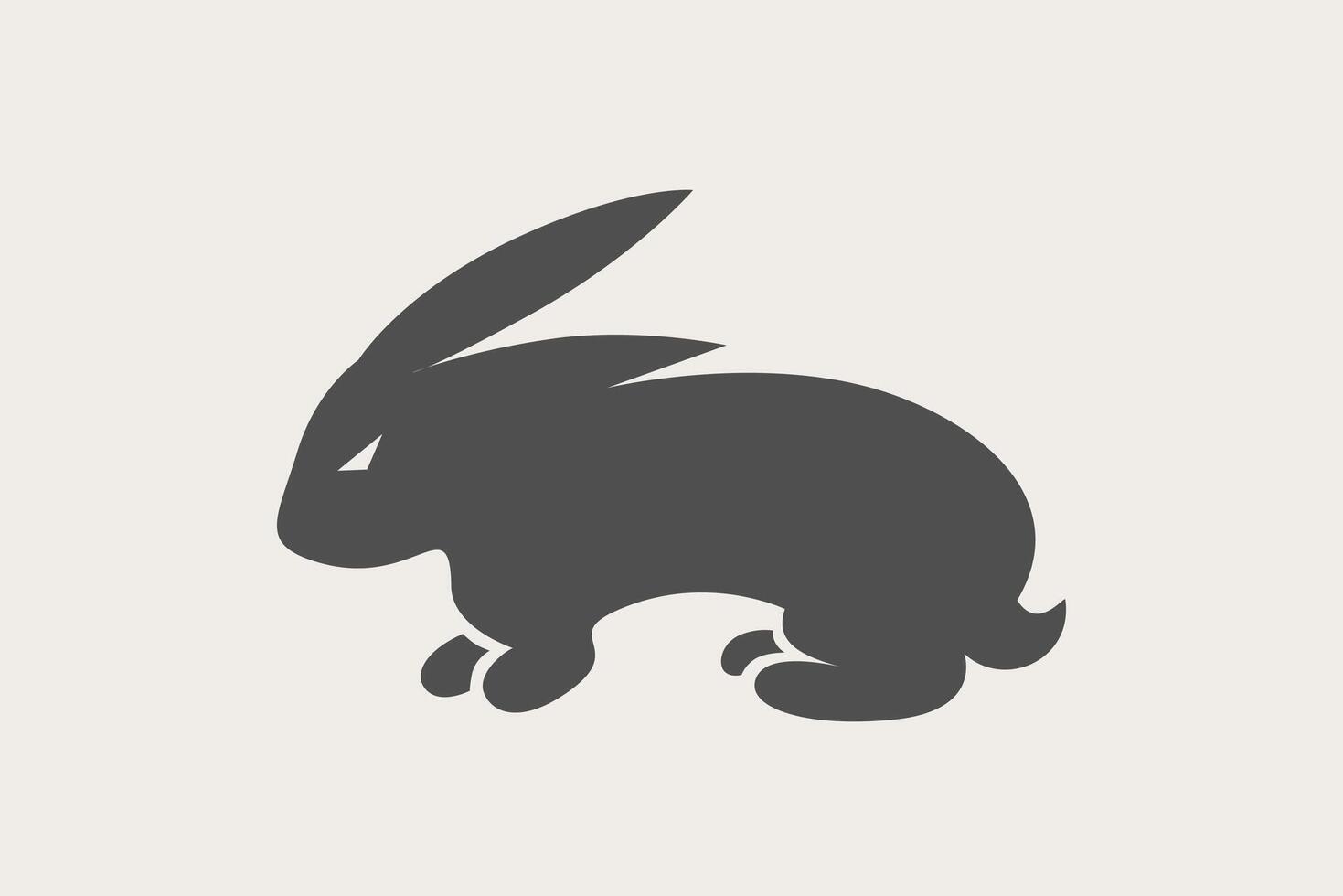 rabbit silhouette modern simple logo vector