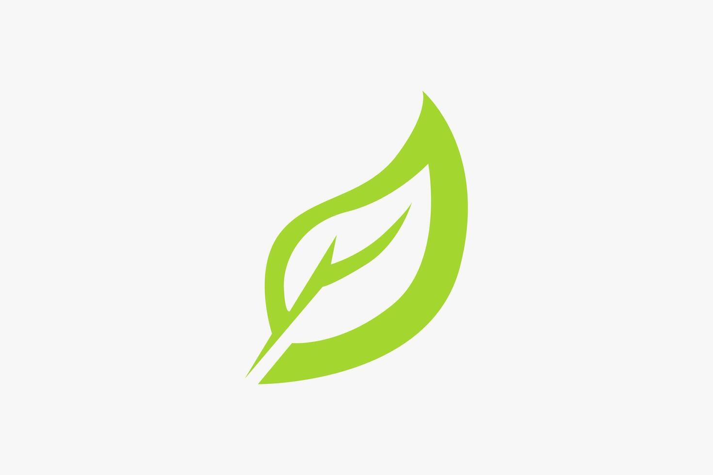 Green leaf modern simple logo vector