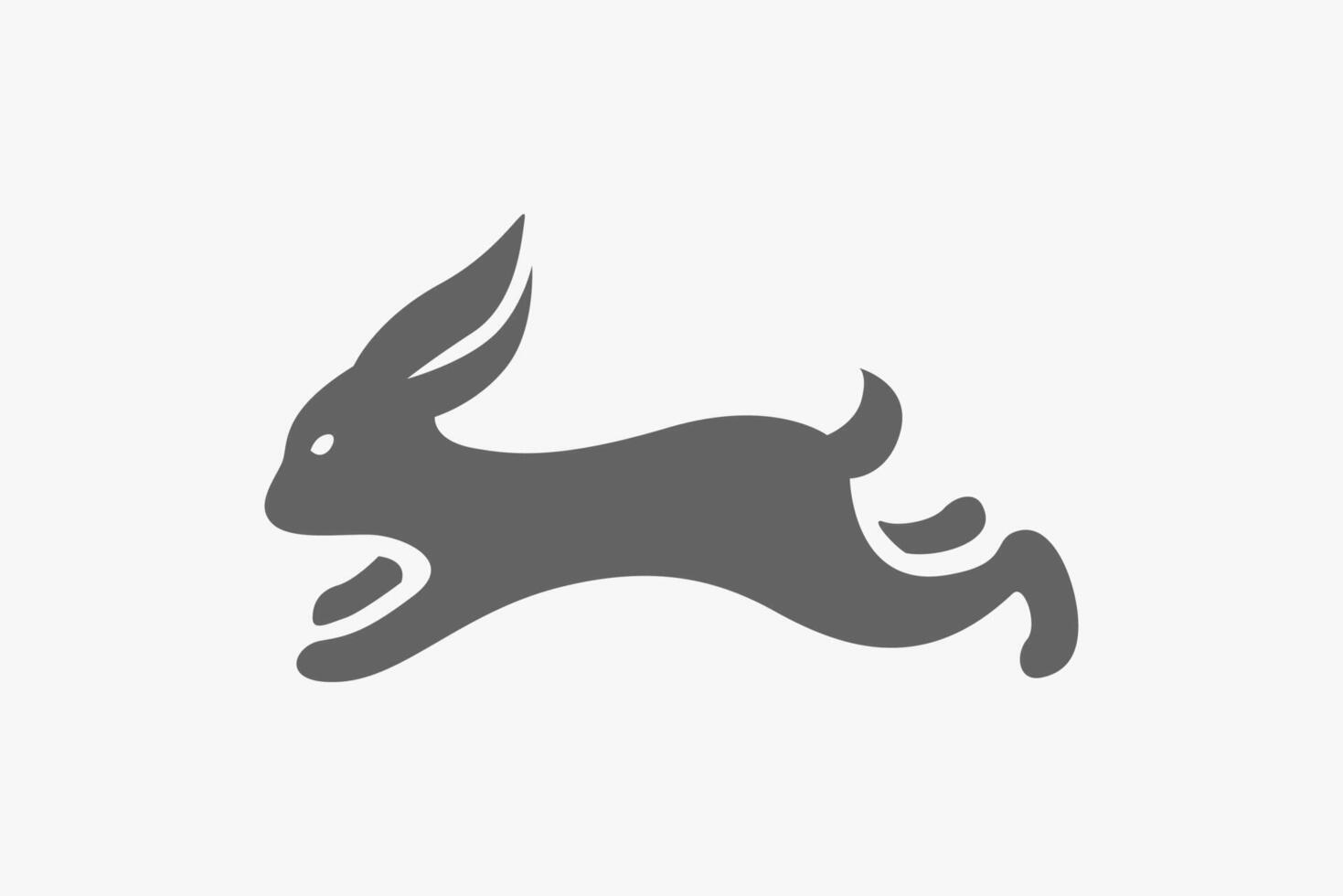 Run rabbit silhouette simple logo or symbol vector