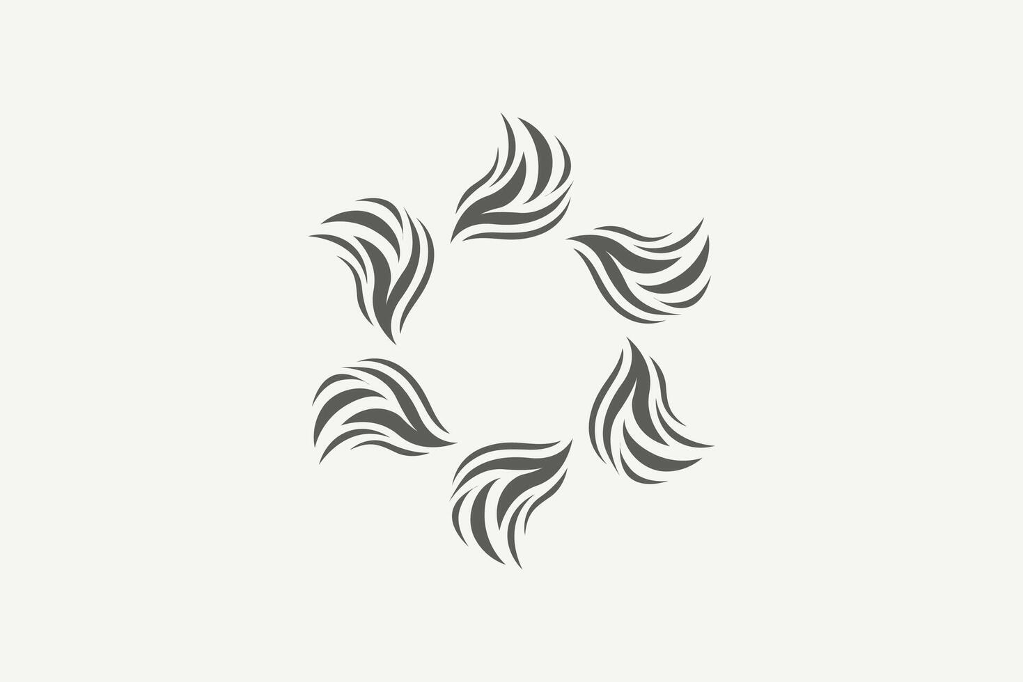 abstract symetric round leaves logo vector
