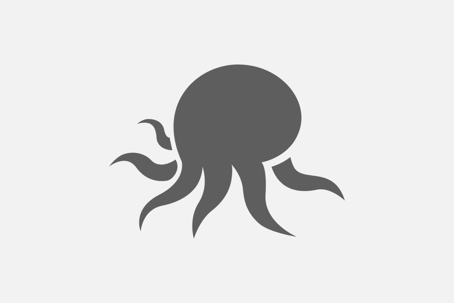 octopus simple silhouette logo or symbol vector