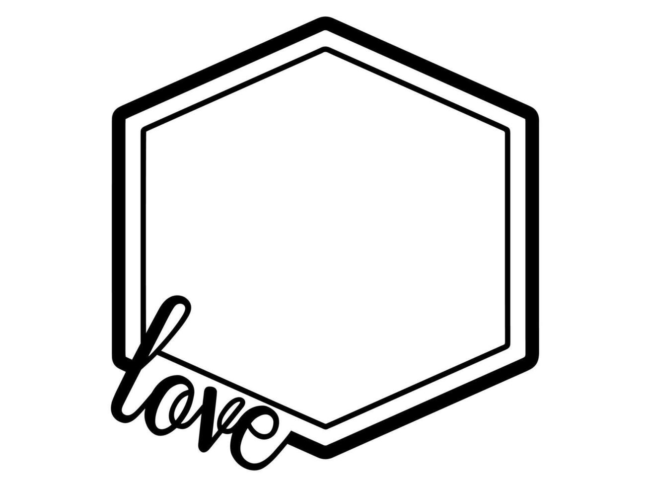 Hand Drawn Love Frame Line Art vector