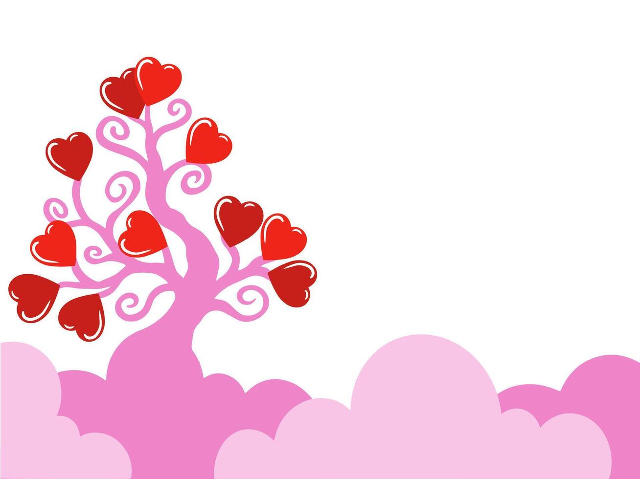 Valentines Day Heart Tree Background vector