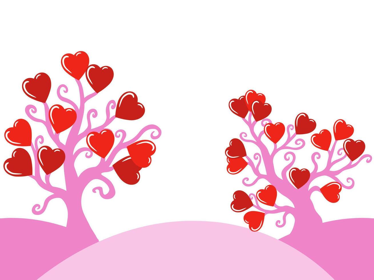 Heart Tree Background Valentine Day vector