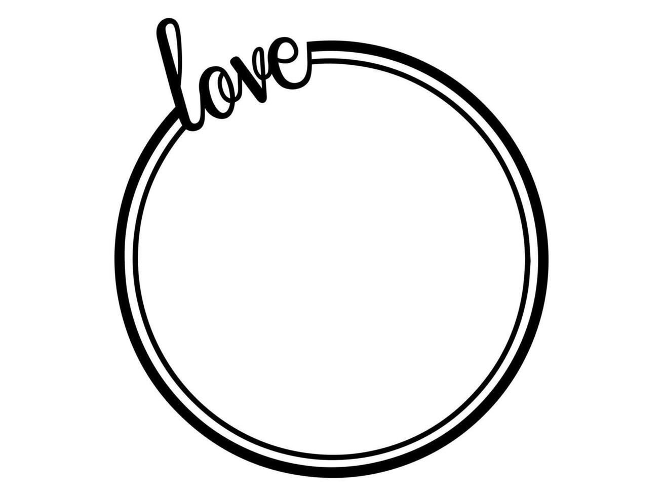 Love Frame Line Art Decoration vector