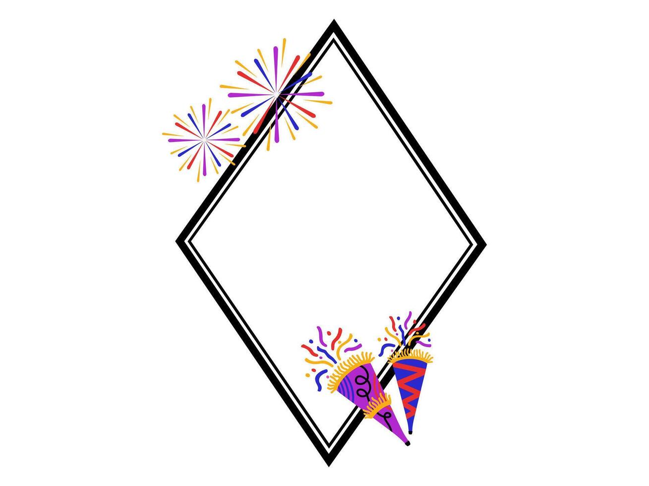 Eve New Year Fireworks Frame Background vector
